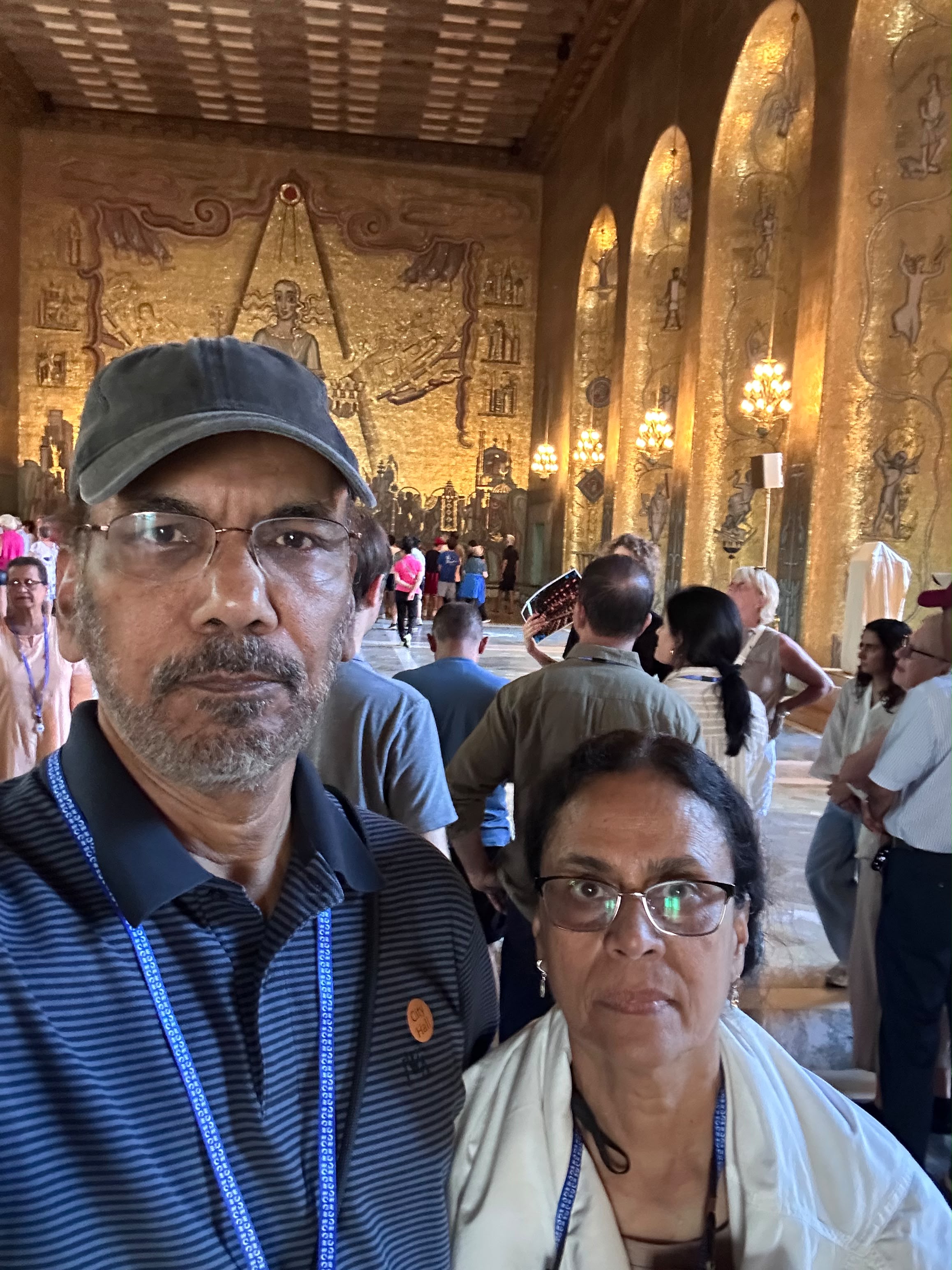 Golden hall during a visit